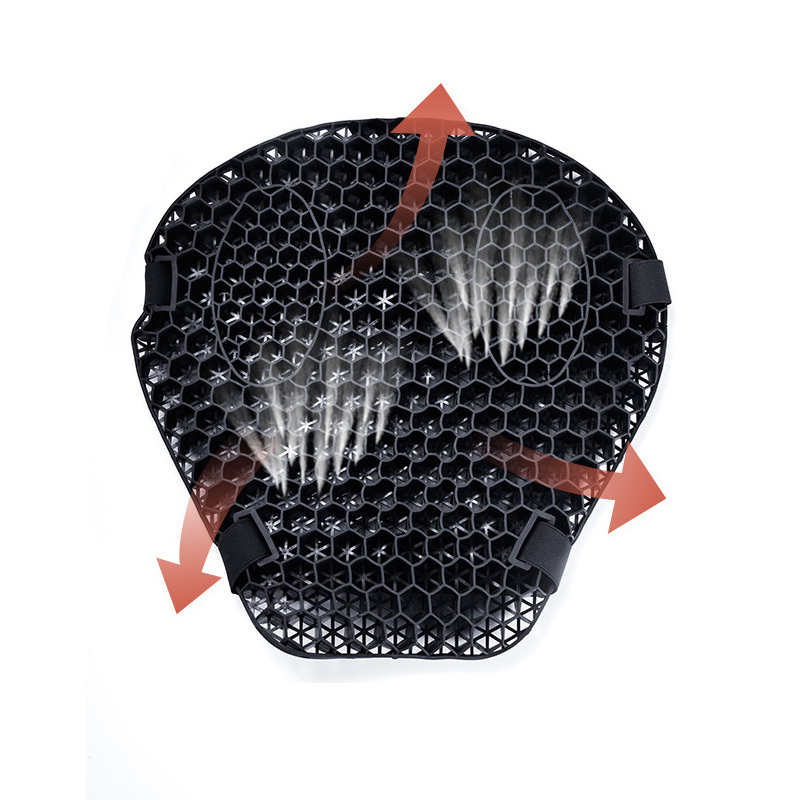 Motorcycle Gel Seat Cushion 3D Honeycomb Shock Absorbing Seat Pad with Motorcycle Seat Cover for Comfortable Long Ride