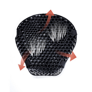 Motorcycle Gel Seat Cushion 3D Honeycomb Shock Absorbing Seat Pad with Motorcycle Seat Cover for Comfortable Long Ride