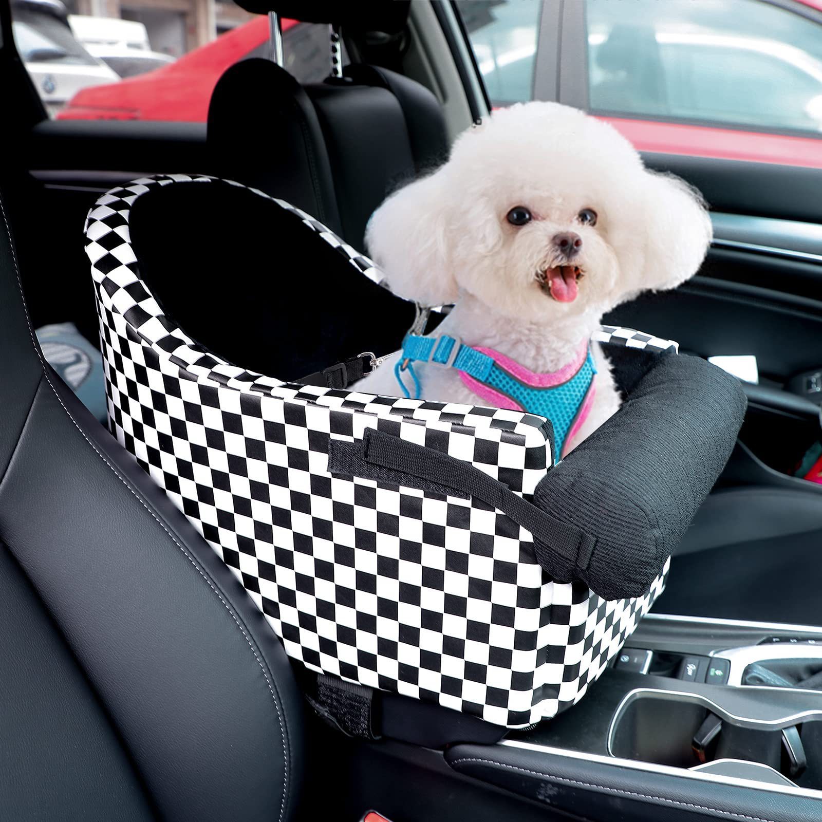 Middle Car Center Console Pet Booster Seat for Small Dogs Armrest Console Comfortable Dog Car Seat