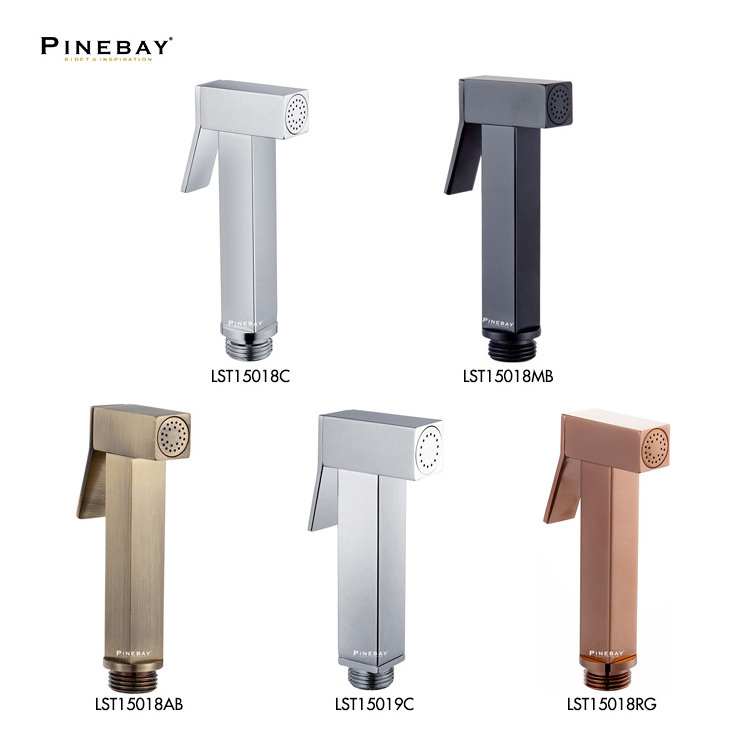 PINEBAY Handheld Adjustable Pressure Bidet Faucet Diaper Brass Sprayer Set with Hose Attachment Toilets and Sinks Bathroom