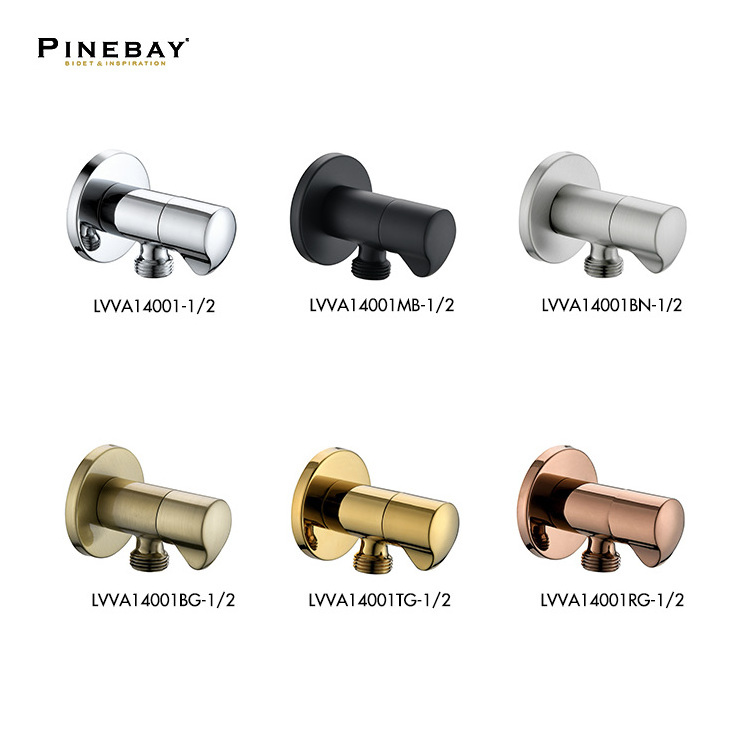 PINEBAY Angle Valve Shut Off Valve Gold Square Brass Water Normal Temperature Modern Hydraulic General 3 Years,3 Years 100