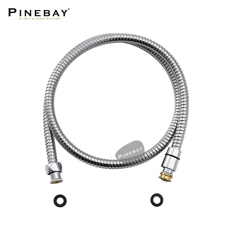 PINEBAY 304 Stainless Steel Polished Chrome Shattaf Woman Portable Bidet Handheld Bidet Sprayer Set With T Valve And Hose