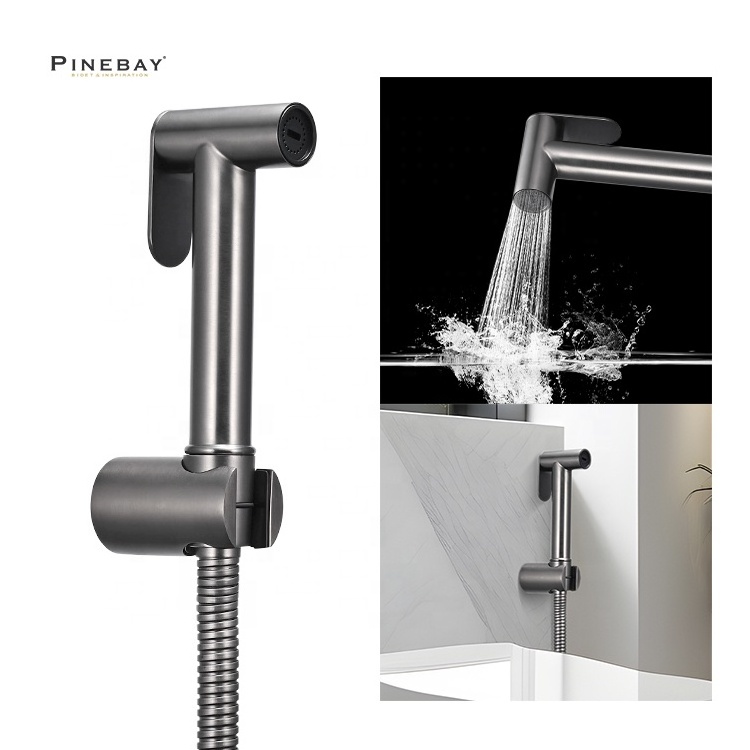 PINEBAY New Model Bathroom Cleaning Faucet Toilet Shattaf OEM Handheld Bidet Sprayer Set Wall Mounted Woman WC Shattaf Set