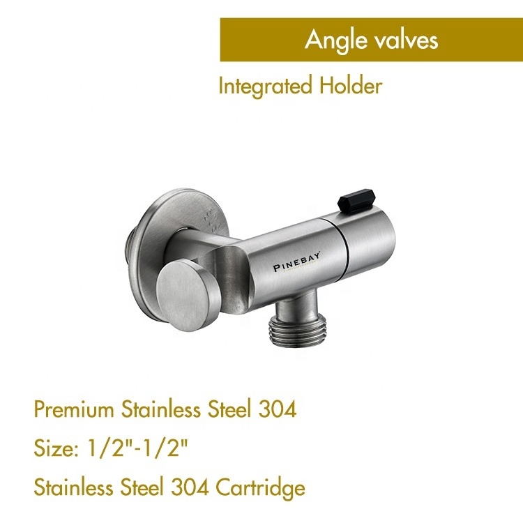 PINEBAY OEM Toilet Bathroom Bidet Accessories Durable Stainless Steel 304 Angle Valve Factory Price Water Control Stop