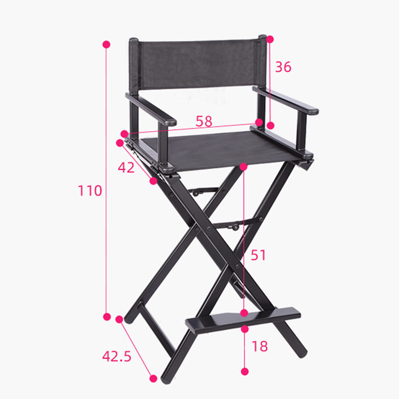 Folding Cosmetic Chair Portable Multifunctional Hairdressing Chair with Pillow High Chair Aluminum Alloy Outdoor Free Sample 8kg