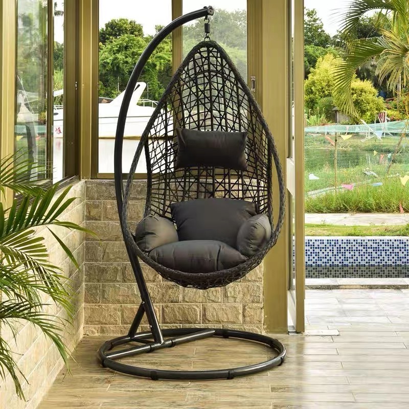 Outdoor garden Mall rattan spinning bird's nest swing patio swing sets patio garden swing chairs wrought iron patio swin