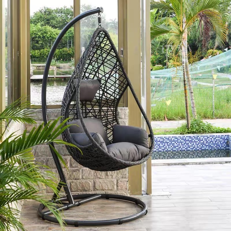 Outdoor garden Mall rattan spinning bird's nest swing patio swing sets patio garden swing chairs wrought iron patio swin