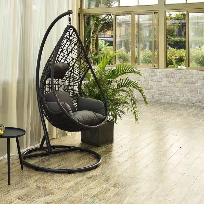 Outdoor garden Mall rattan spinning bird's nest swing patio swing sets patio garden swing chairs wrought iron patio swin