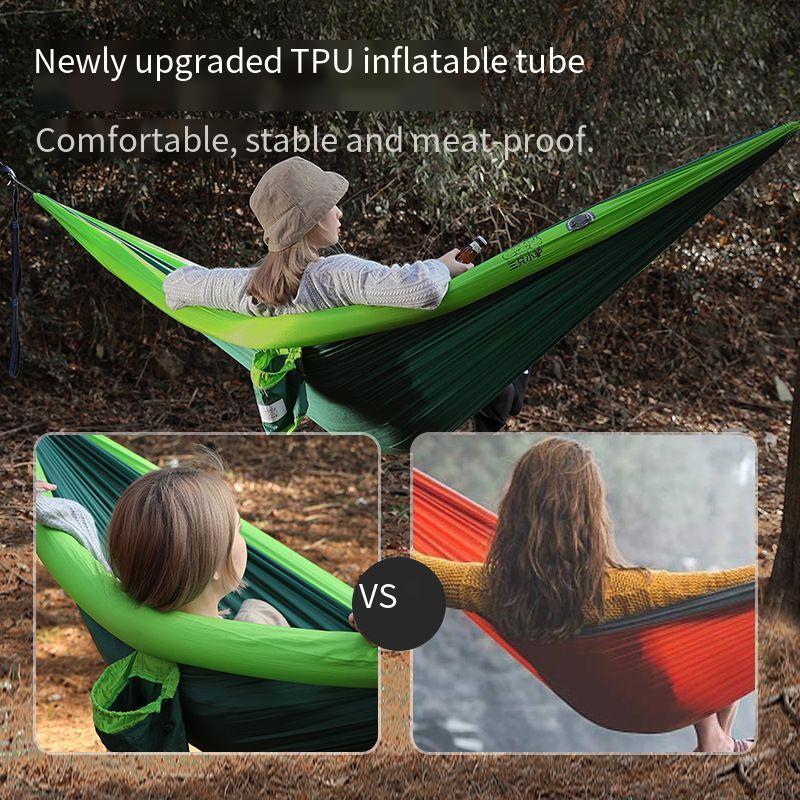 Double Portable inflatable hammock outdoor swing adult and child rollover-proof outdoor camping mosquito net Folding Hammock