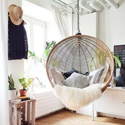 Balcony Hanging Basket Bird's Nest Hanging Chair Outdoor Hanging Swing Rattan Open-air Rocking Chair Cradle Lazy Home Indoor