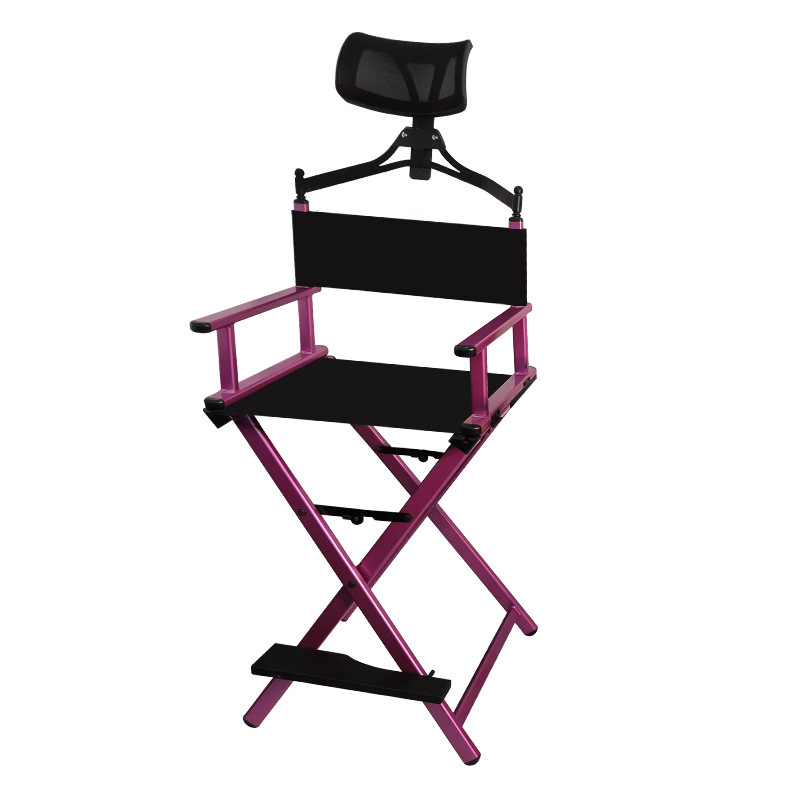 Folding Cosmetic Chair Portable Multifunctional Hairdressing Chair with Pillow High Chair Aluminum Alloy Outdoor Free Sample 8kg