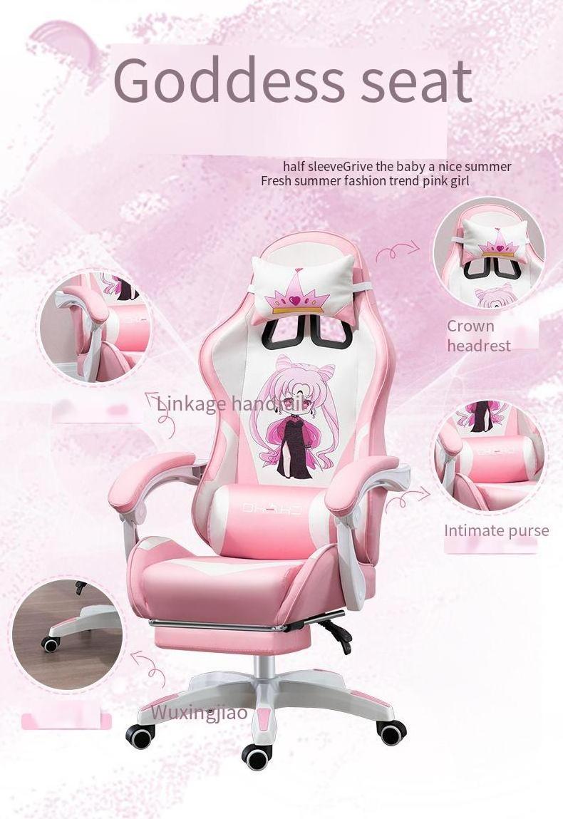 Cute cartoon Home Office Comfortable zero gravity Gaming Chair PU Leather Adjustable Chair Computer Pink Silla Gamer Chair