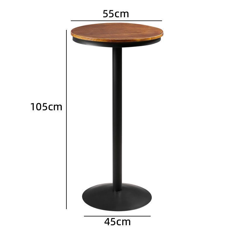 OUTDOOR PRODUCTS MDF Round Top Not Adjustable (41 INCHES Height) Bar Table Pub Table with Silver Leg and Base Rustic Brown