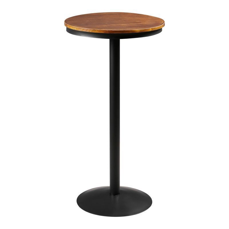 OUTDOOR PRODUCTS MDF Round Top Not Adjustable (41 INCHES Height) Bar Table Pub Table with Silver Leg and Base Rustic Brown