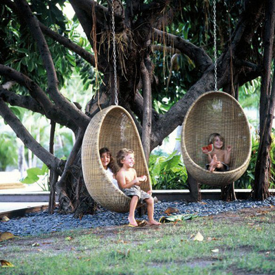 Outdoor bird's nest basket rattan swing hanging egg-shaped single indoor cradle wide rocking chair hammered metal coffee chairs