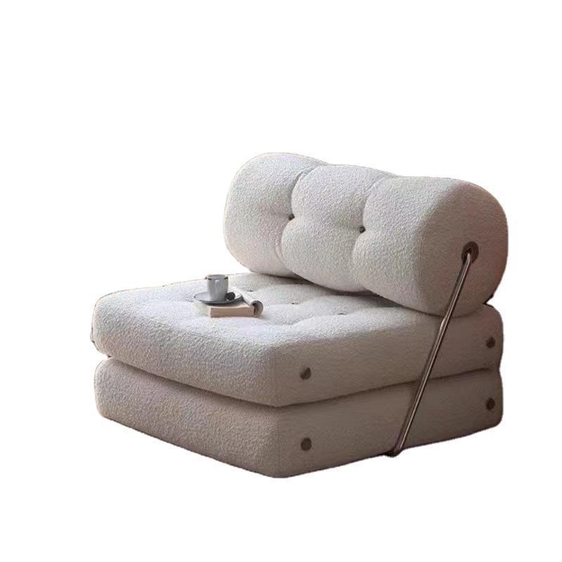 Lazy people can lie can sleep leather sofa rooms to go leather sofas Modern beancurd block lamb wool fabric sofa