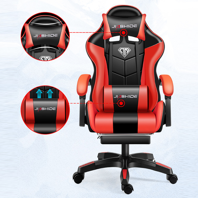 Popular LED RGB Computer PC Game Chair Gaming PU Leather Silla Gamer Massage Racing Gaming Chair with Lights and Footrest