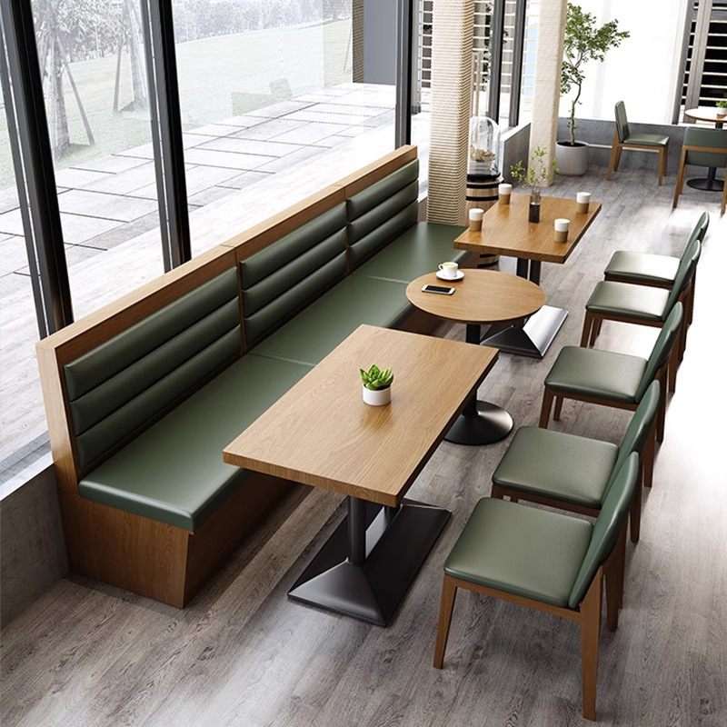 2024 Custom Design Modern Cafe bench seating fast food Coffee Shop Furniture Restaurant Booths Restaurant Tables and Chairs Sets