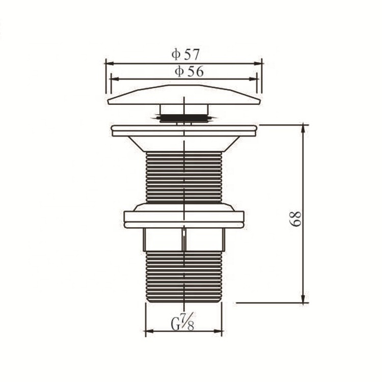 Valvula Click Inox Prata Pop Up Para Cubas E Pias Banheiro 7/8