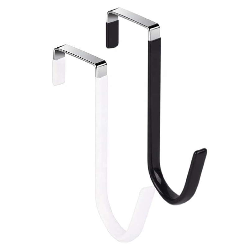 Hot selling Over the Door Hooks Metal Door Hanger Hook with Soft Rubber Surface Prevent Scratches for Bathroom Bedroom Kitchen