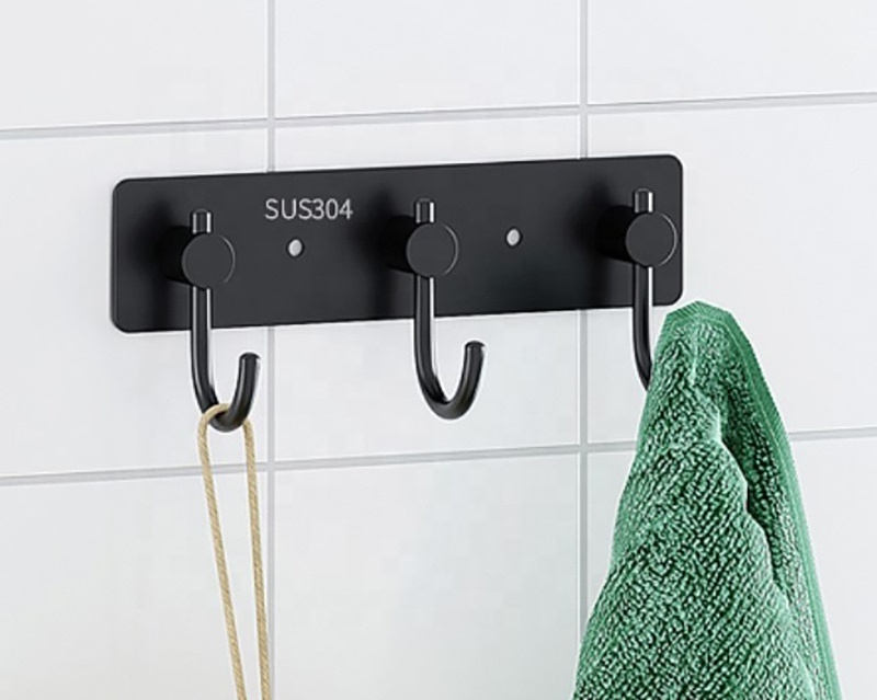 Coat Rack Thicken Stainless Steel Coat Hook Rack Wall Hook hanger Available in Wall Mounted and Adhesive Install Towel Hook