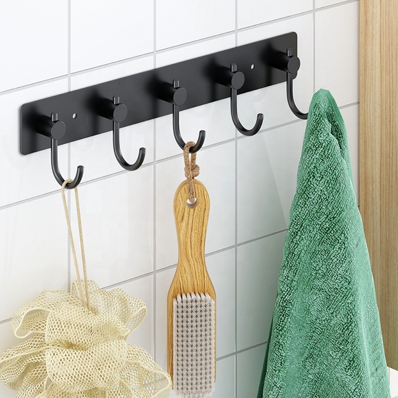 Coat Rack Thicken Stainless Steel Coat Hook Rack Wall Hook hanger Available in Wall Mounted and Adhesive Install Towel Hook