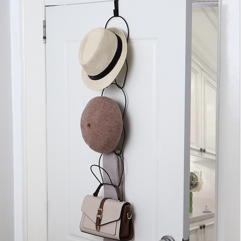 Hat Rack Holder 5 Rings Hat Organizer (Door Hooks Include) Over Door/Wall/Clothes Rod Hanger Storage Hat Organizer towel