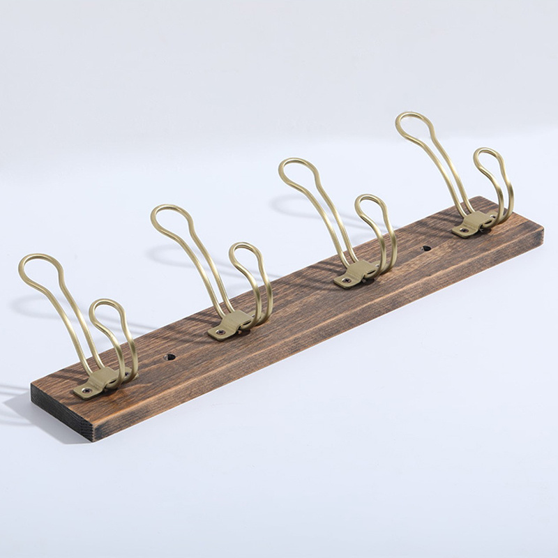 2021 Professional custom Rustic Coat Rack Wall Mounted Coat Hook with 4 Farmhouse Hooks Solid Pine Wood for Bathroom Kitchen