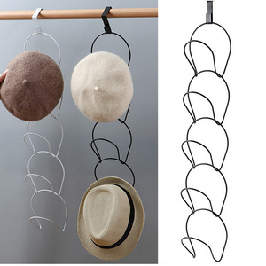 Hat Rack Holder 5 Rings Hat Organizer (Door Hooks Include) Over Door/Wall/Clothes Rod Hanger Storage Hat Organizer towel