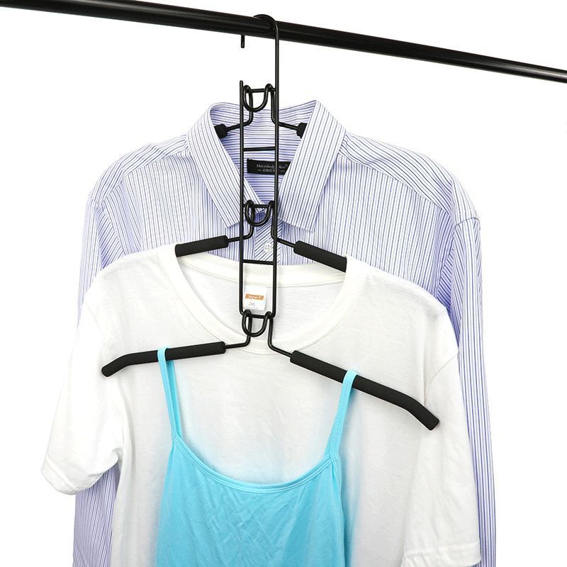 5-Layer Metal Foam Cotton-Padded Clothes Rack Removable High-End Magic Anti-Skid Multi-Function Storage Hanger