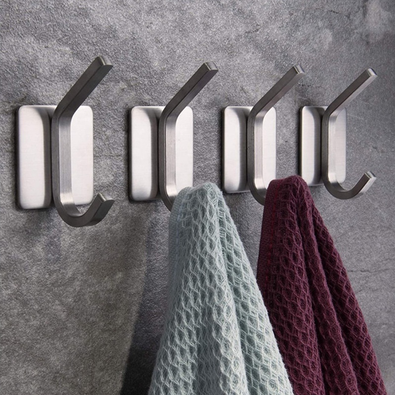 Hot selling Towel Hook/Adhesive Hooks 304 Stainless Steel Heavy Duty Wall Hooks for Coat/Robe/Towels Stick on Bathroom/Kitchen