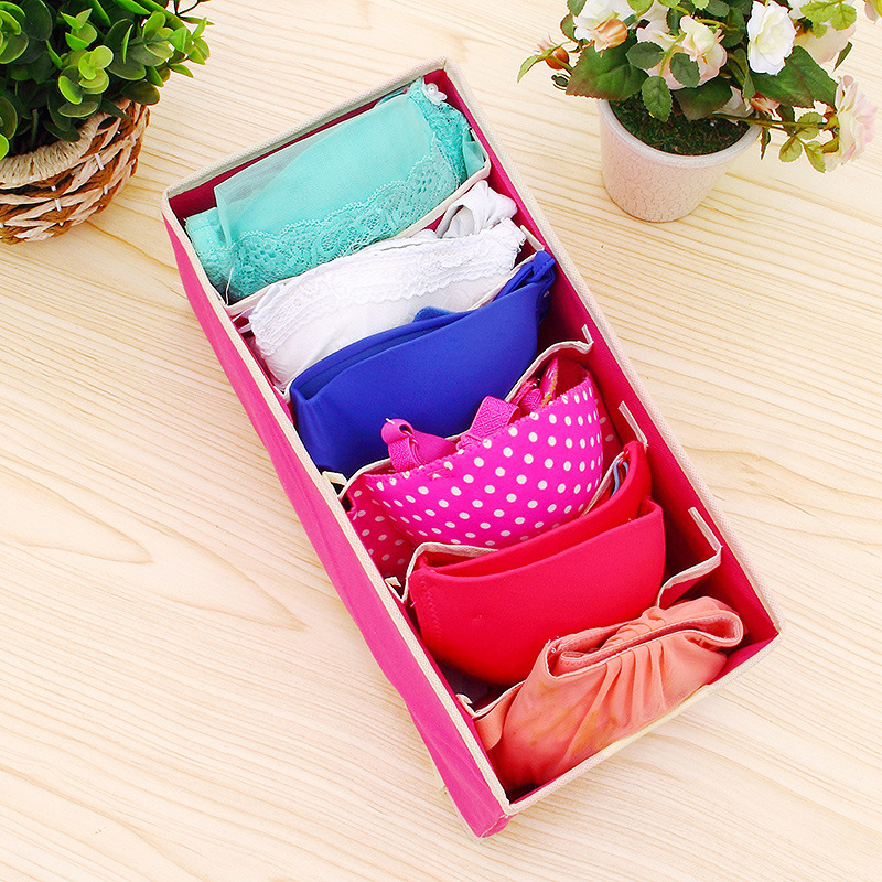 Drawer Organizer Of Underwear Storage Box 4-Piece Set Of Beige Clothes Accessories