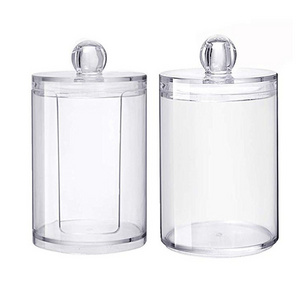 Acrylic round cosmetic cotton storage tank, suitable for cotton balls, cotton swabs