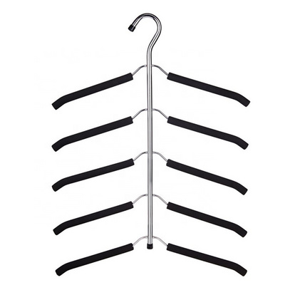 Clothes Hanger Space Saving Swing Arm Non-Slip Coat Hanger 5 Layers Heavy Duty metal Sweater Shirt Hanger Closet Organizer