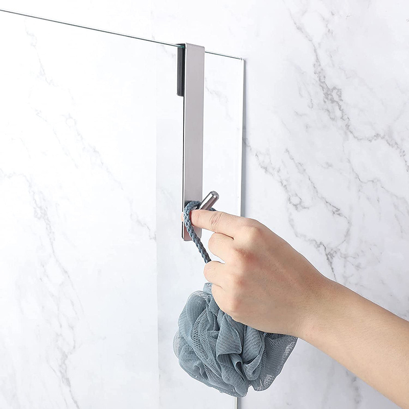 Shower Door Hooks Extended Towel Hooks Over The Door Hooks for Bathroom Frameless Glass Shower Door hanger Stainless Steel