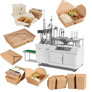 Fully Automatic Carton Boxes Forming Making Machine Double Fast Food Lattice Box Making Machine