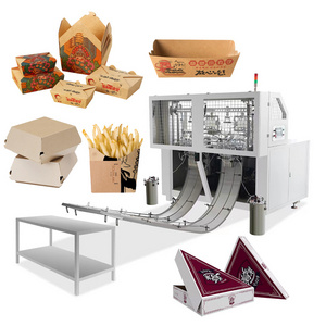 Automatic Fast Food Carton Paper Box Manufacturing Machines Pizza Box Forming Erecting Making Machine