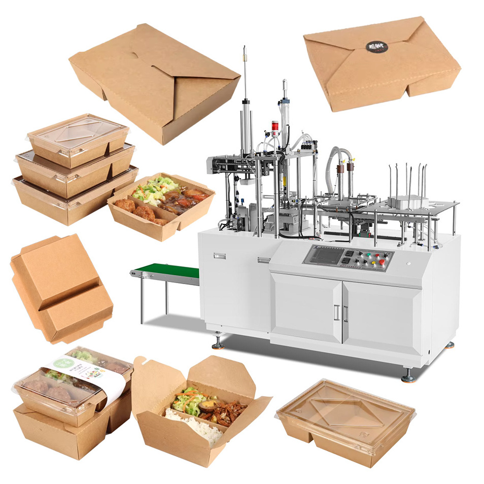 Automatic Paper Lunch Boxes Making Machines Good Price Fast Food Box Forming Making Machines