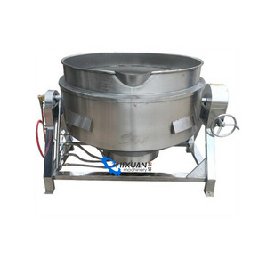 Industrial Automatic Gas Cooking Mixer Machine Electric Tiltable Jacketted Kettle With Mixer For Hummus Halwa Surimi Biryani