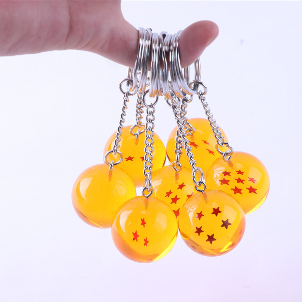 Fashion Cartoon Anime Resin Seven Star Goku 3D Dragon Ball Keychain For Key Bag