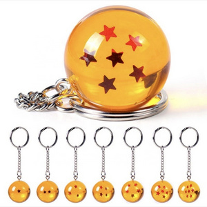 Fashion Cartoon Anime Resin Seven Star Goku 3D Dragon Ball Keychain For Key Bag