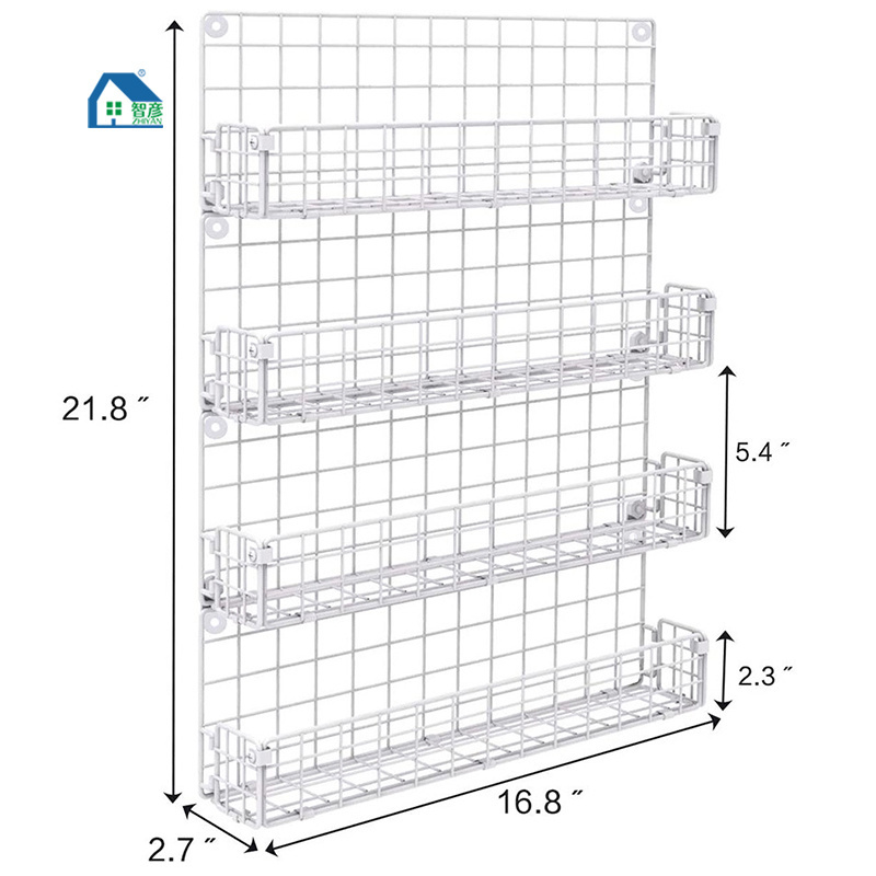 Hanging Wall Mount Sturdy Steel Wire Baskets Metal Hang Cabinet Bin Spice Rack Wall Shelves for kitchen