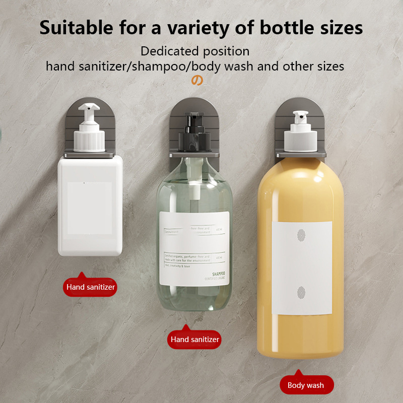 hotel bathroom wall mounted Aluminium alloy liquid soap and shampoo bottle dispenser metal holder