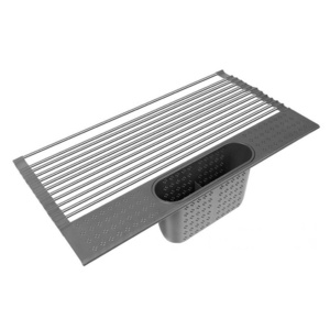 Roll Up Dish Drying Rack, Over the Sink Dish Drying Rack for Kitchen Counter Sink, Stainless Steel Sink Drying Rack