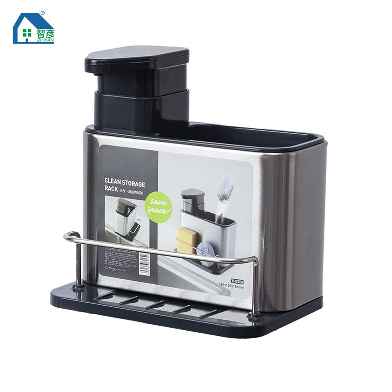 Durable Kitchen Stainless Steel Sponge Holder Organizer Container Knife Storage Rack Drain Pan Sink Caddy