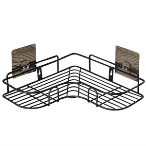 New Design Black White Storage Shelf Wall Mount Iron Triangle Bathroom Rack Corner Shelf shower caddy