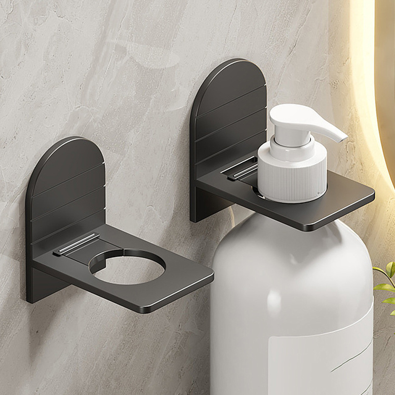 hotel bathroom wall mounted Aluminium alloy liquid soap and shampoo bottle dispenser metal holder