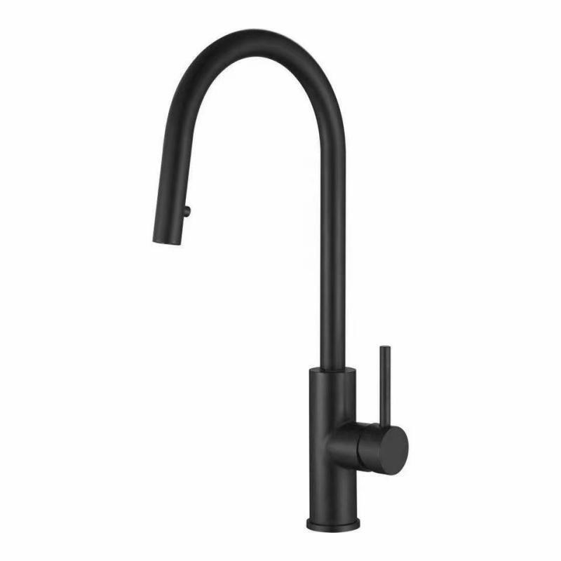 2024 modern black 304 stainless steel single handle single hole sink kitchen pull out mixers faucet