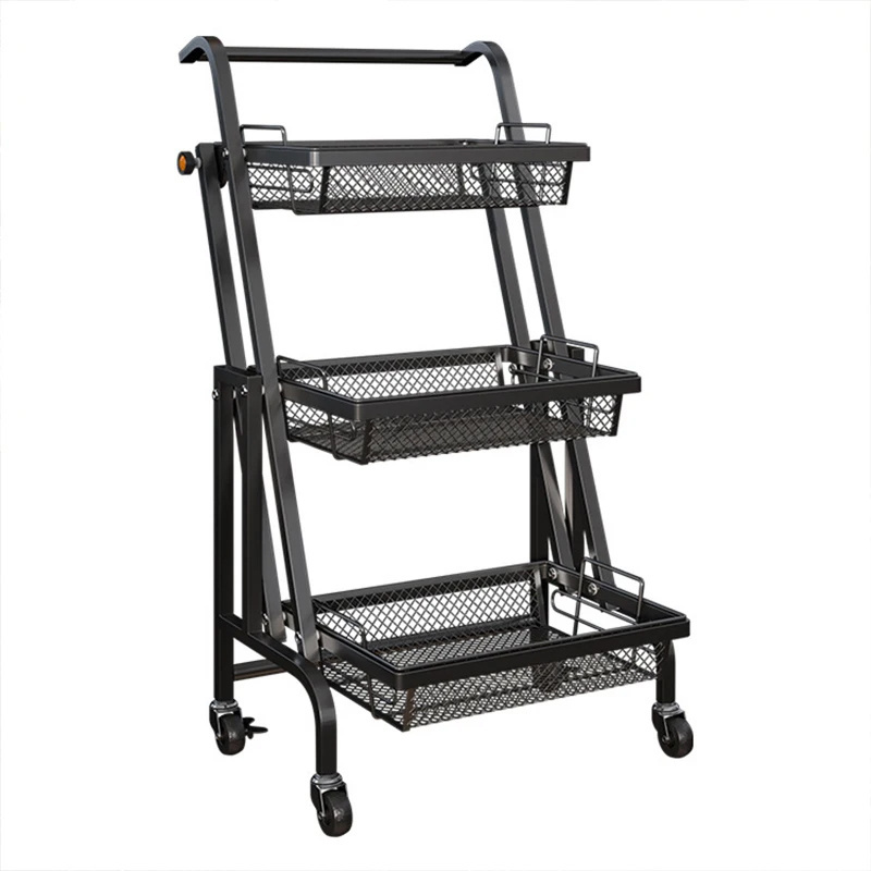 Home Kitchen Organizer 3 Tiers Movable Rolling Storage Rack Trolley Utility Carts with Wheels