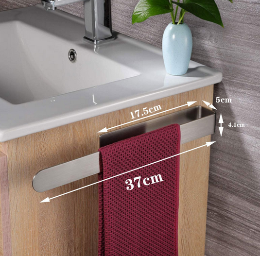 SUS 304 Stainless Steel Brushed U Shaped Design Hand Towel Holder Self Adhesive Bathroom Towel Bar Towel Rack for Shower Room